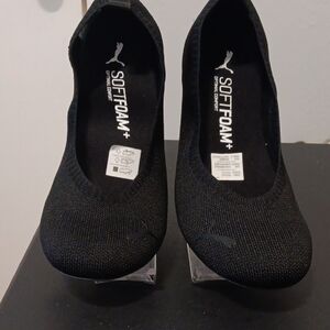 Puma Women's Black Knit SoftFoam+ Slip-On Flats